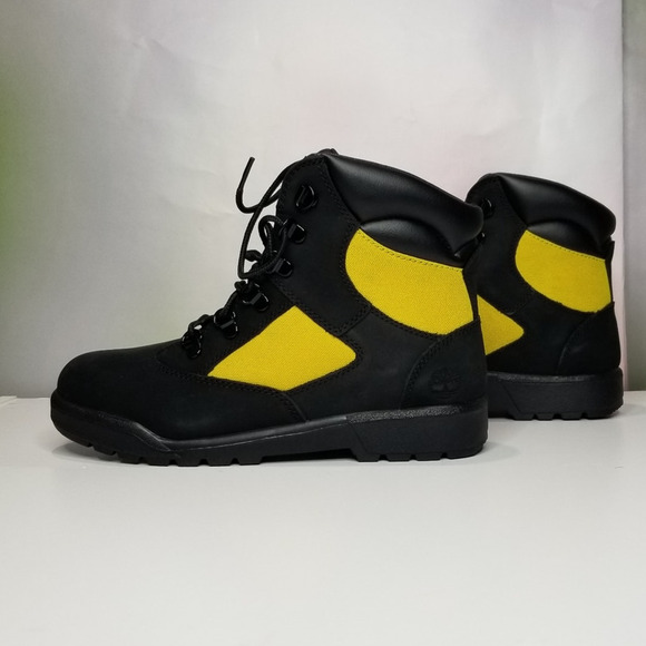TIMBERLAND  6" Field Boots Women's 8 (EU39) Black, Yellow  NWT - Picture 1 of 9